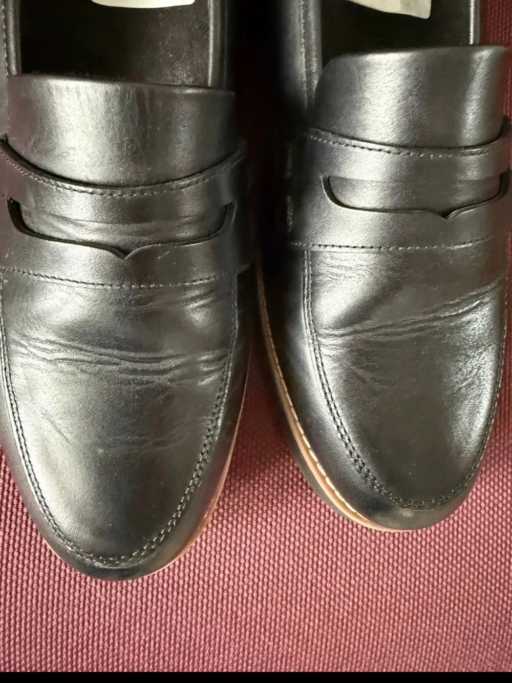 Vionic Black Leather Penny Loafers